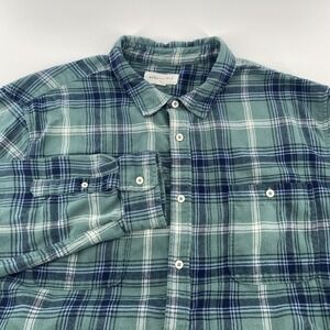 Aeropostale Shirt Mens XL‎ Green Blue Plaid Flannel Button Front Pockets Casual